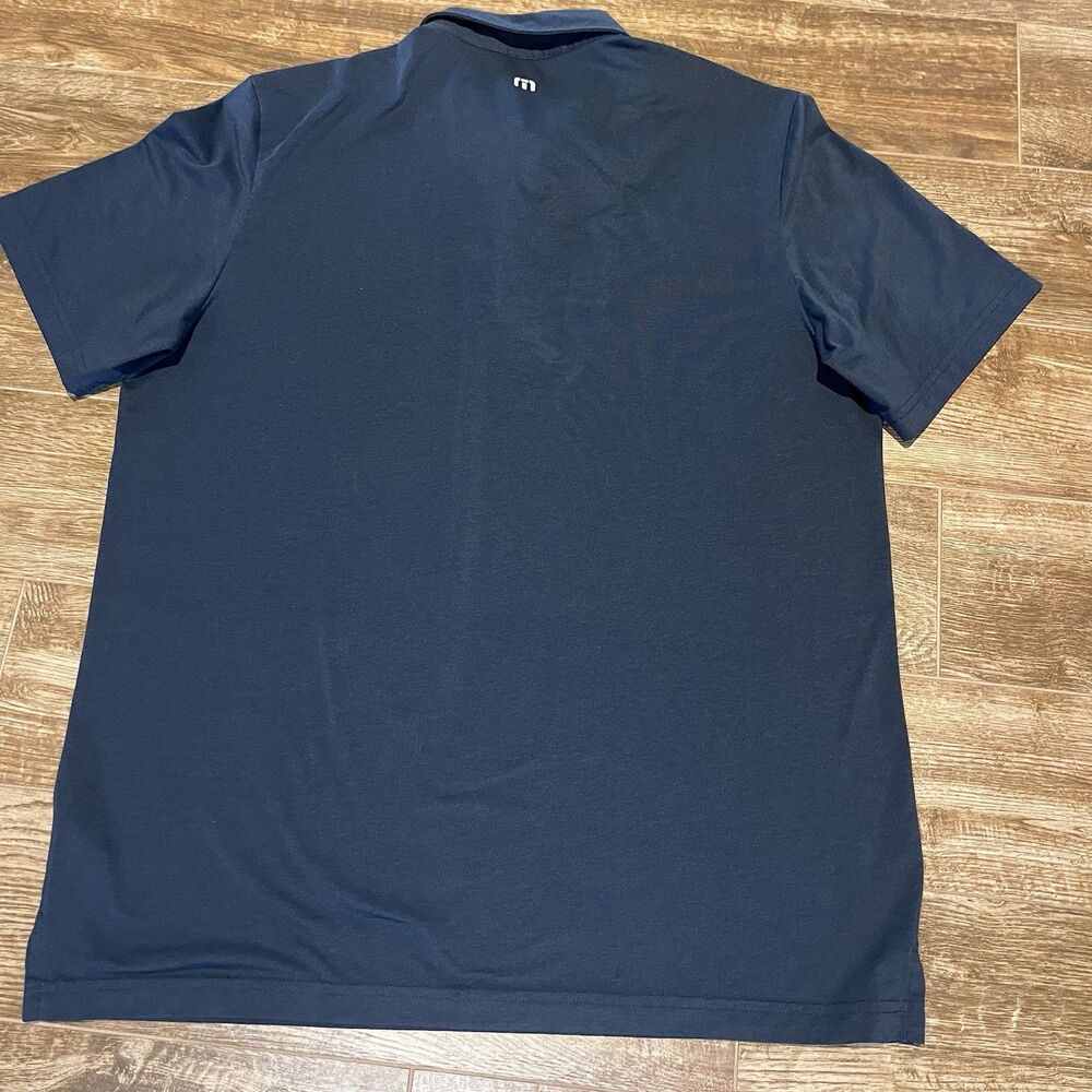 Travis Mathew Polo XL Navy State of the Art 2.0 Stripes Logo Performance Golf - Picture 6 of 8